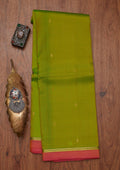 Parrot Green Zariwork Pure Silk Unstitched Saree