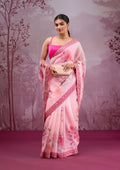 Peach Printed Georgette Saree
