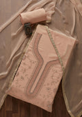 Peach Stonework Georgette Unstitched Salwar Suit