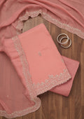 Peach Stonework Tissue Unstitched Salwar Suit