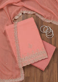 Peach Stonework Tissue Unstitched Salwar Suit