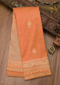 Peach Zariwork Raw Silk Saree