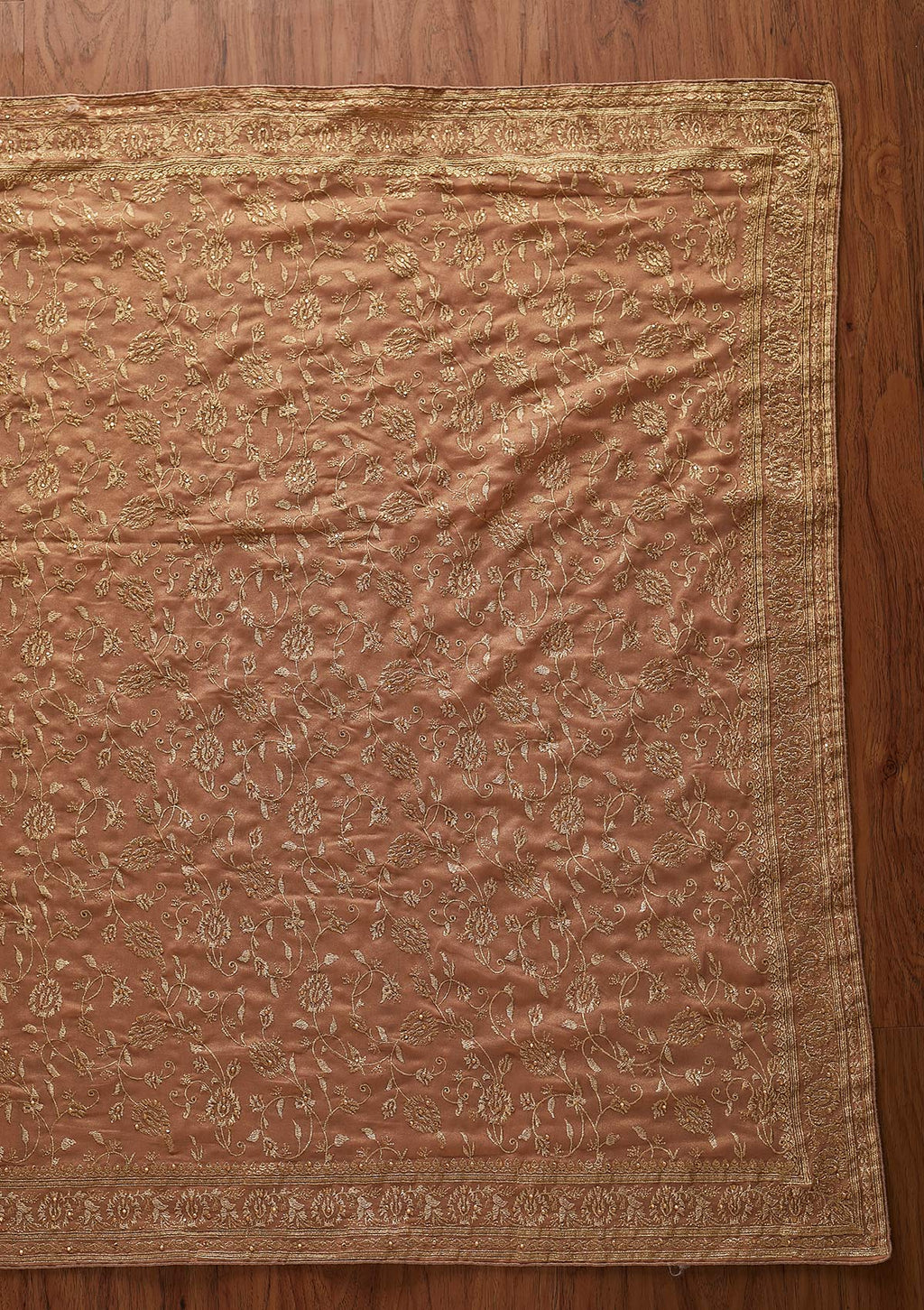 Peach Zariwork Shimmer Designer Saree