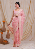 Pink Gotapatti Chiffon Saree