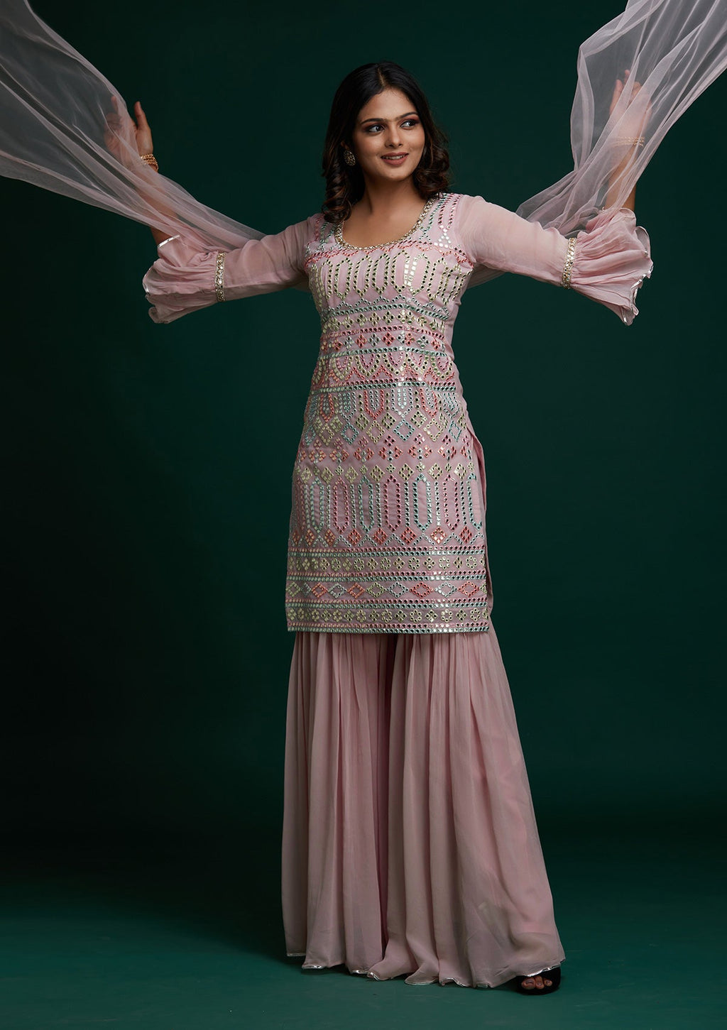 Pink Gotapatti Georgette Designer Salwar Suit