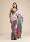 Pink Plain Tissue Saree