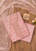 Pink Printed Tissue Unstitched Salwar Suit