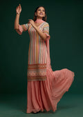 Pink Sequins Georgette Designer Salwar Suit