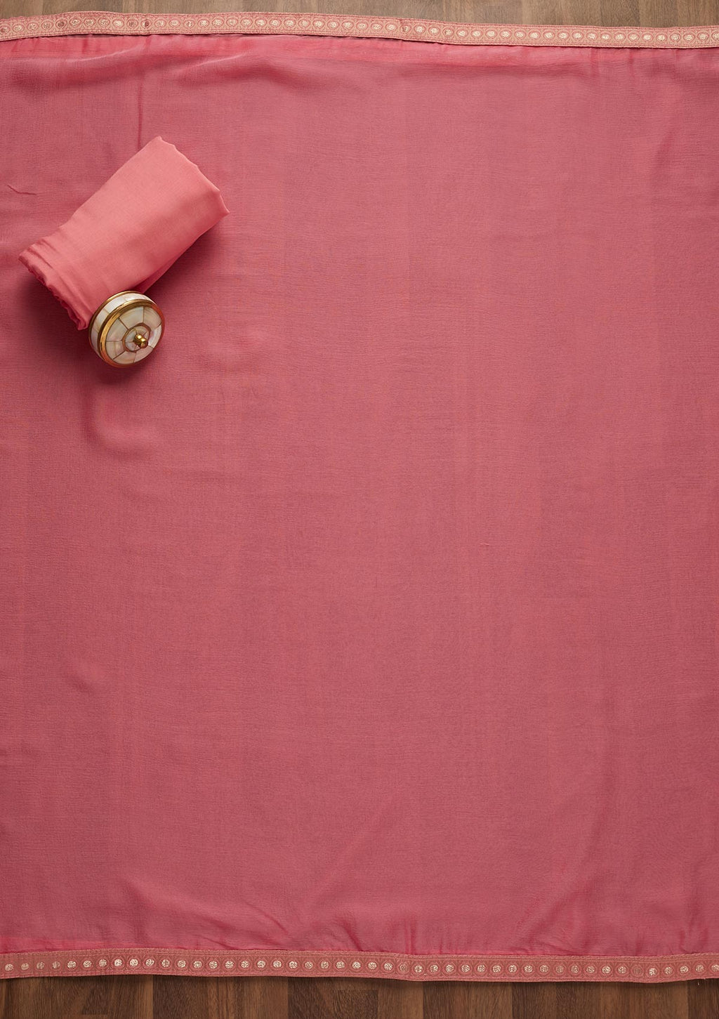 Pink Sequins Semi Crepe Semi Stitched Salwar Suit