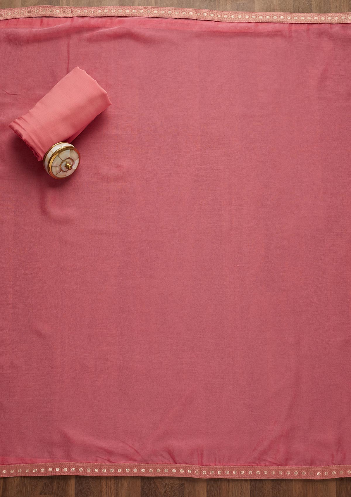 Pink Sequins Semi Crepe Semi Stitched Salwar Suit