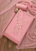 Pink Sequins Organza Unstitched Salwar Suit