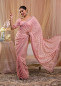 Pink Stonework Georgette Designer Saree