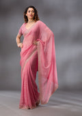 Pink Stonework Tissue Saree