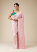 Pink Zariwork (Gold) Georgette Saree