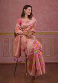 Pink Zariwork Brocade Saree