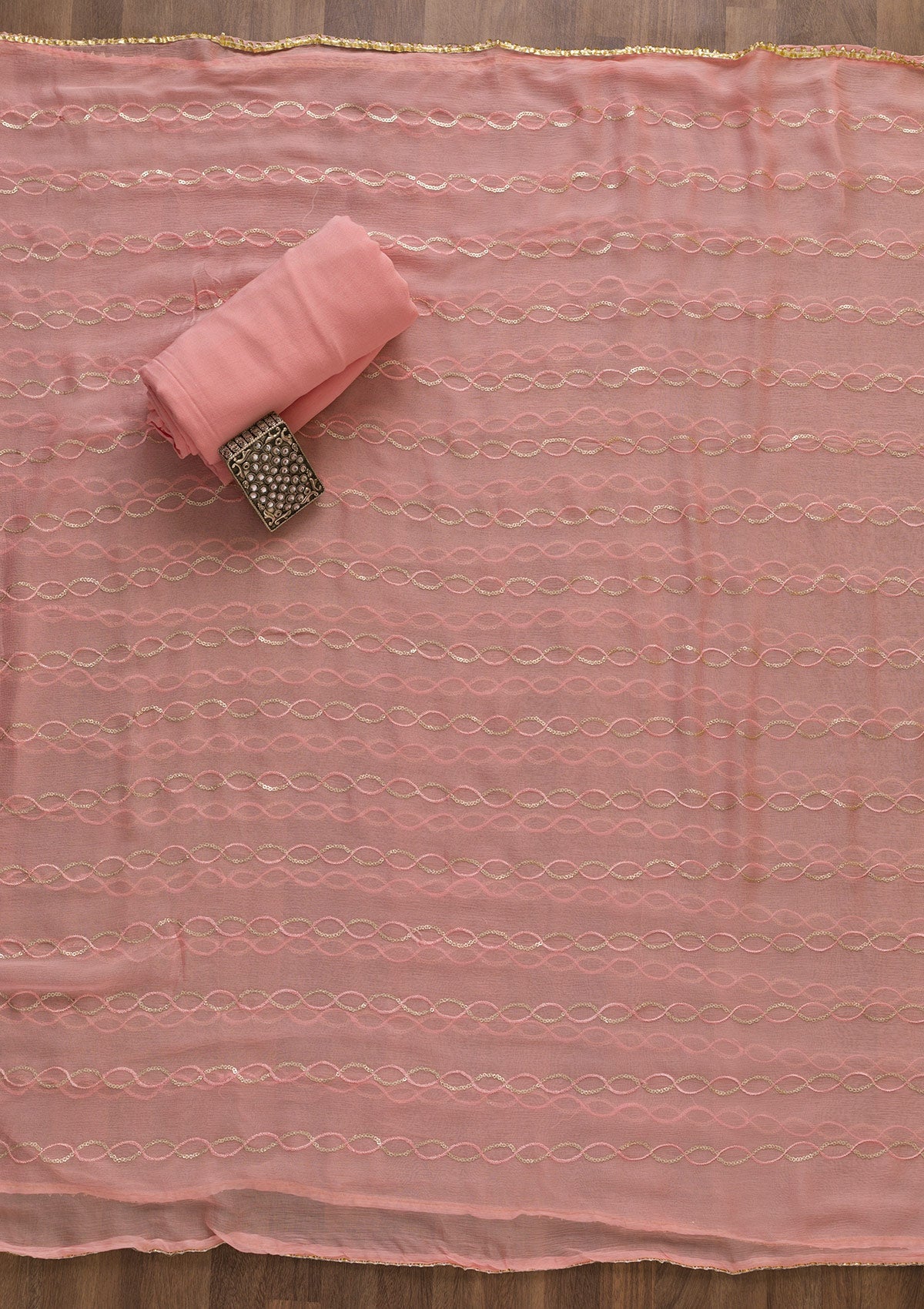 Pink Zariwork Georgette Unstitched Salwar Suit
