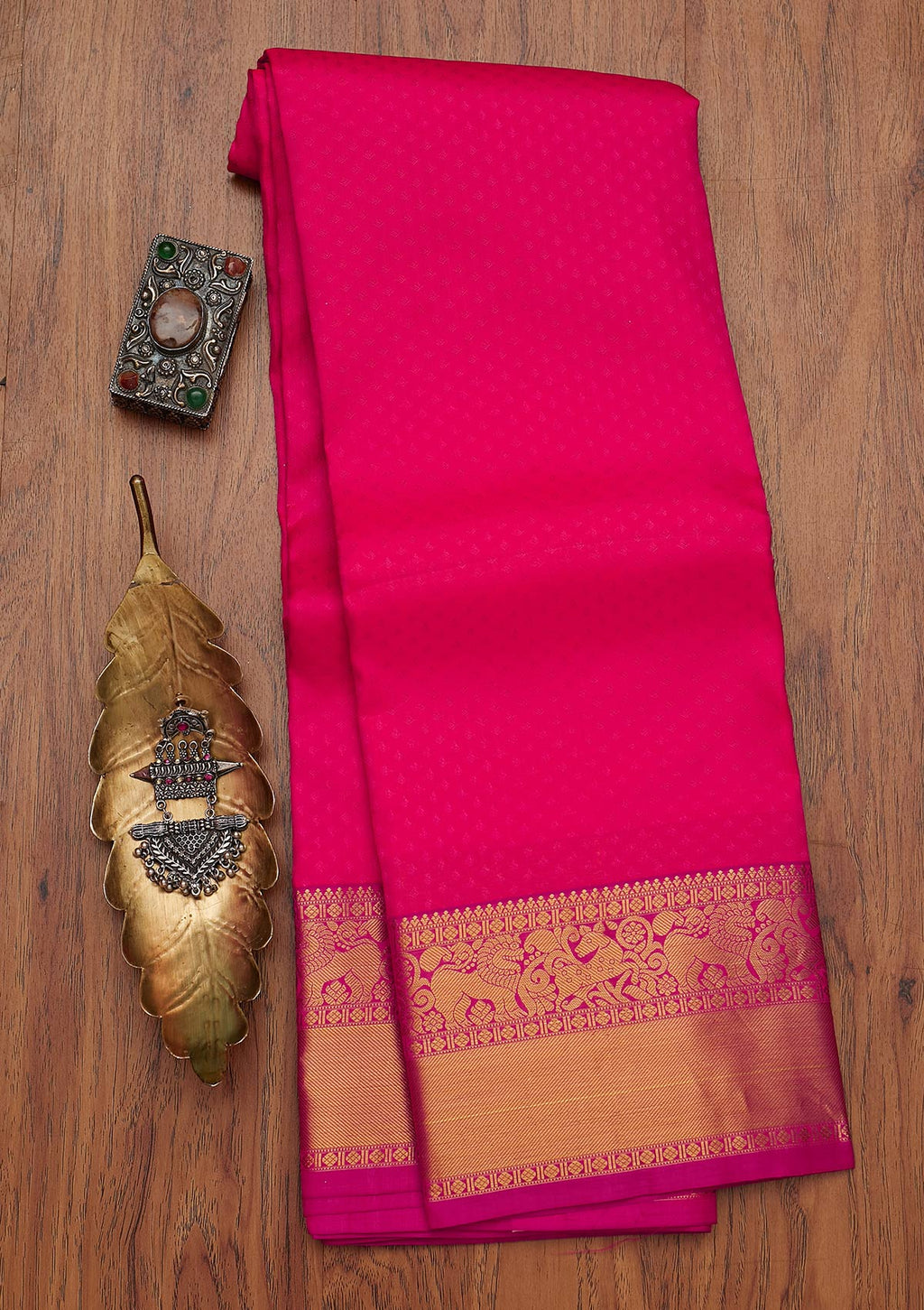 Pink Zariwork Pure Silk Saree