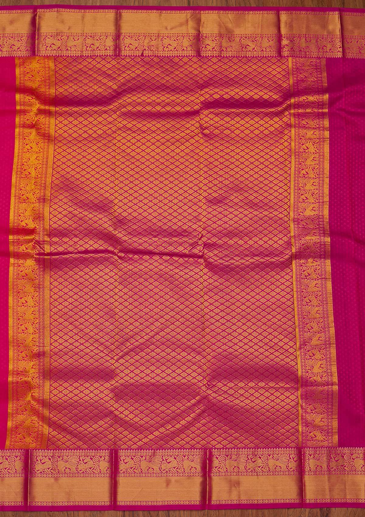 Pink Zariwork Pure Silk Saree