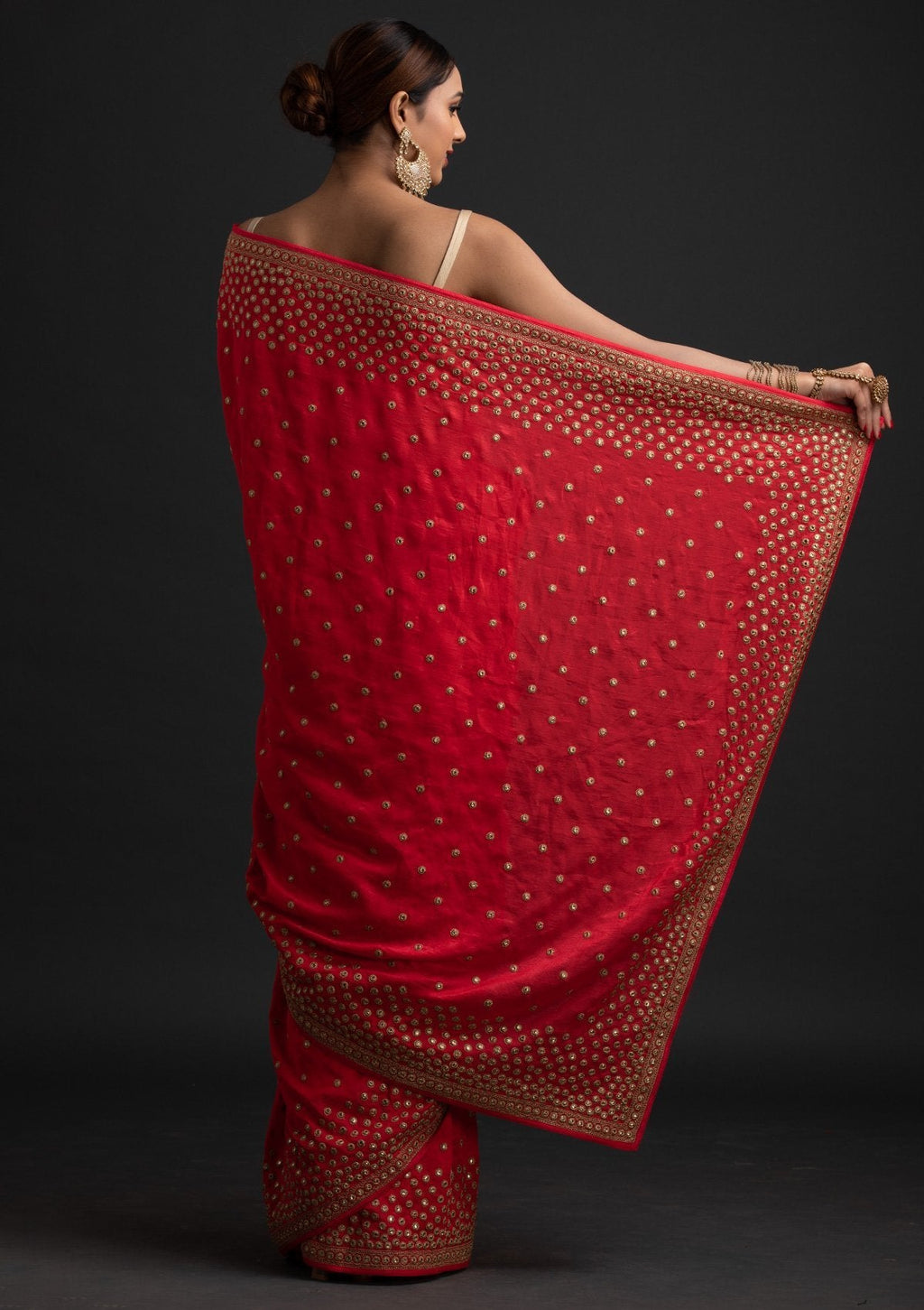Pink Zariwork Raw Silk Saree