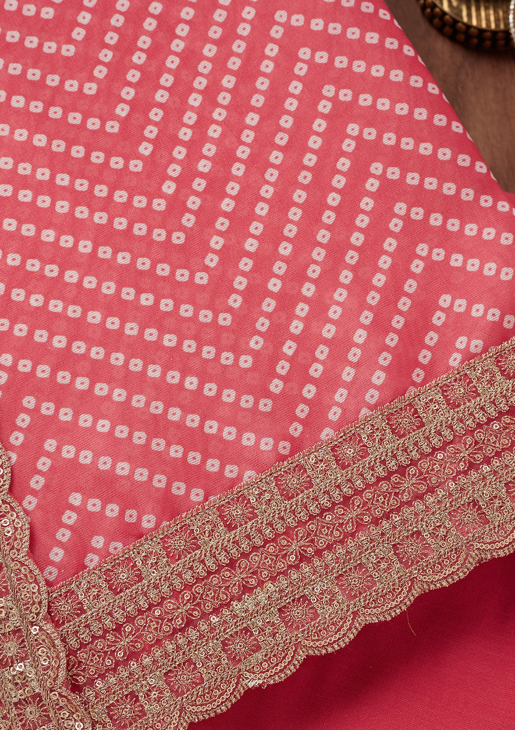 Pink Zariwork Tissue Unstitched Salwar Suit