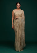 Pista Green Swarovski Shimmer Designer Saree