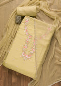 Pista Green Sequins Organza Unstitched Salwar Suit
