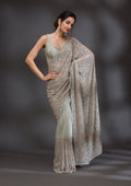 Pista Green Stonework (Gold) Georgette Saree