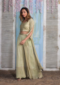 Pista Green Zariwork Georgette Readymade Salwar Suit