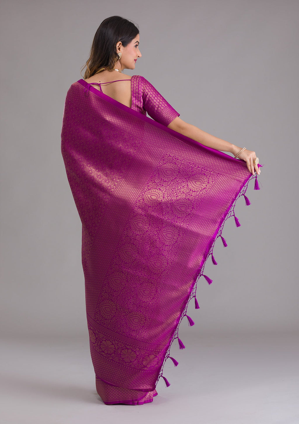 Purple Zariwork Banarasi Saree