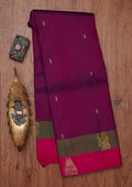 Purple Zariwork Pure Silk Unstitched Saree