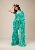 Rama Green Zariwork (Gold) Chiffon Saree