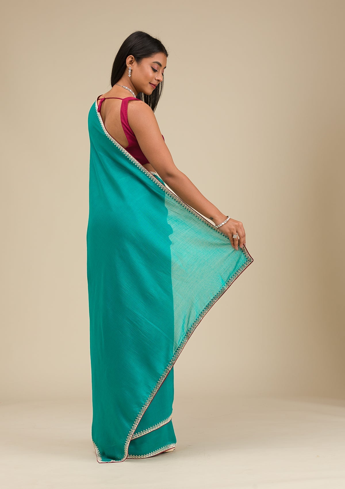 Rama Green Zariwork Art Silk Saree
