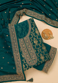 Rama Green Zariwork Tissue Unstitched Salwar Suit