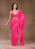 Rani Pink Stonework Georgette Saree