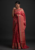 Rani Pink Zariwork Art Silk Saree