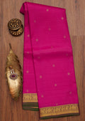 Rani Pink Zariwork Pure Silk Saree