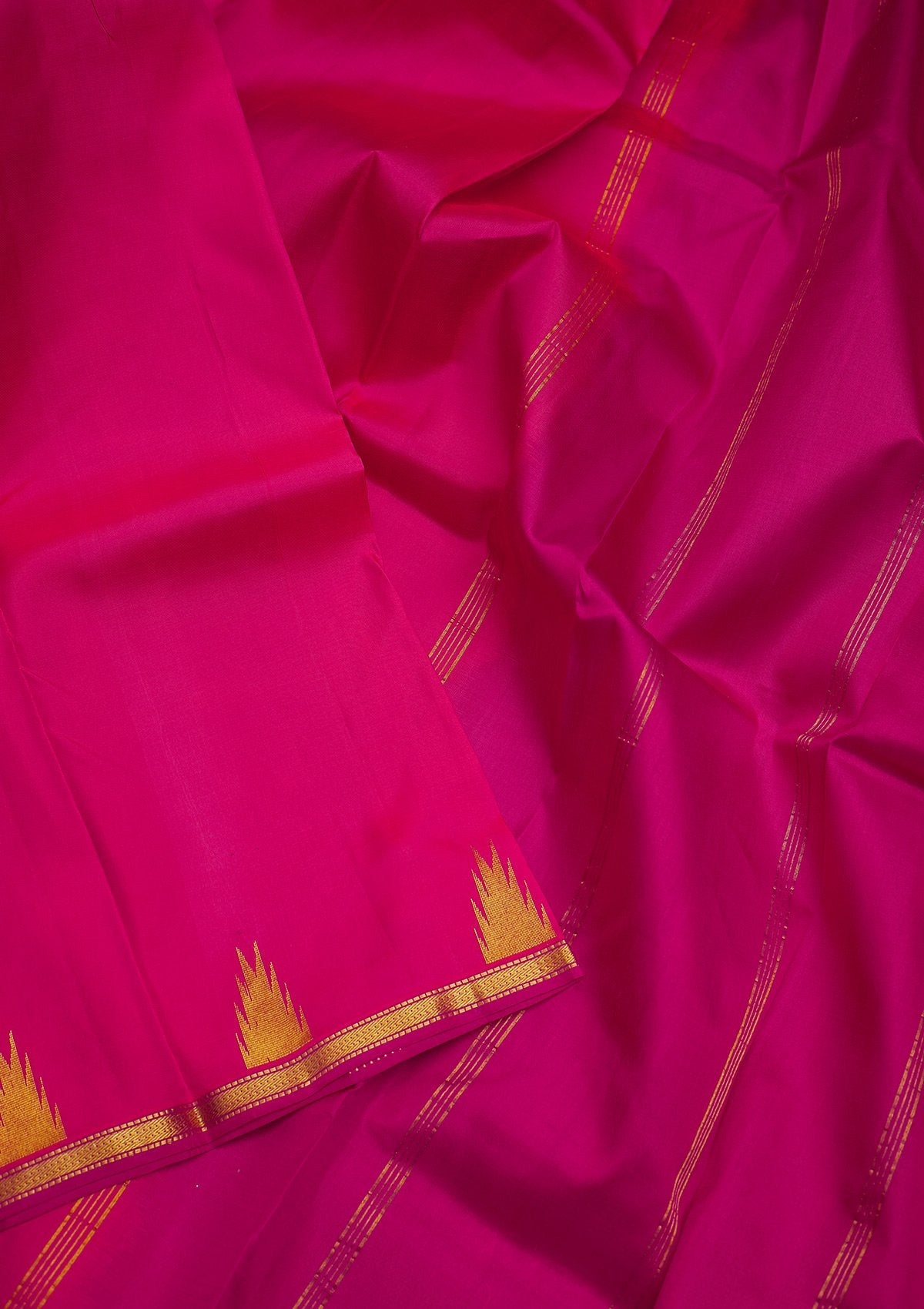 Rani Pink Zariwork Pure Silk Saree
