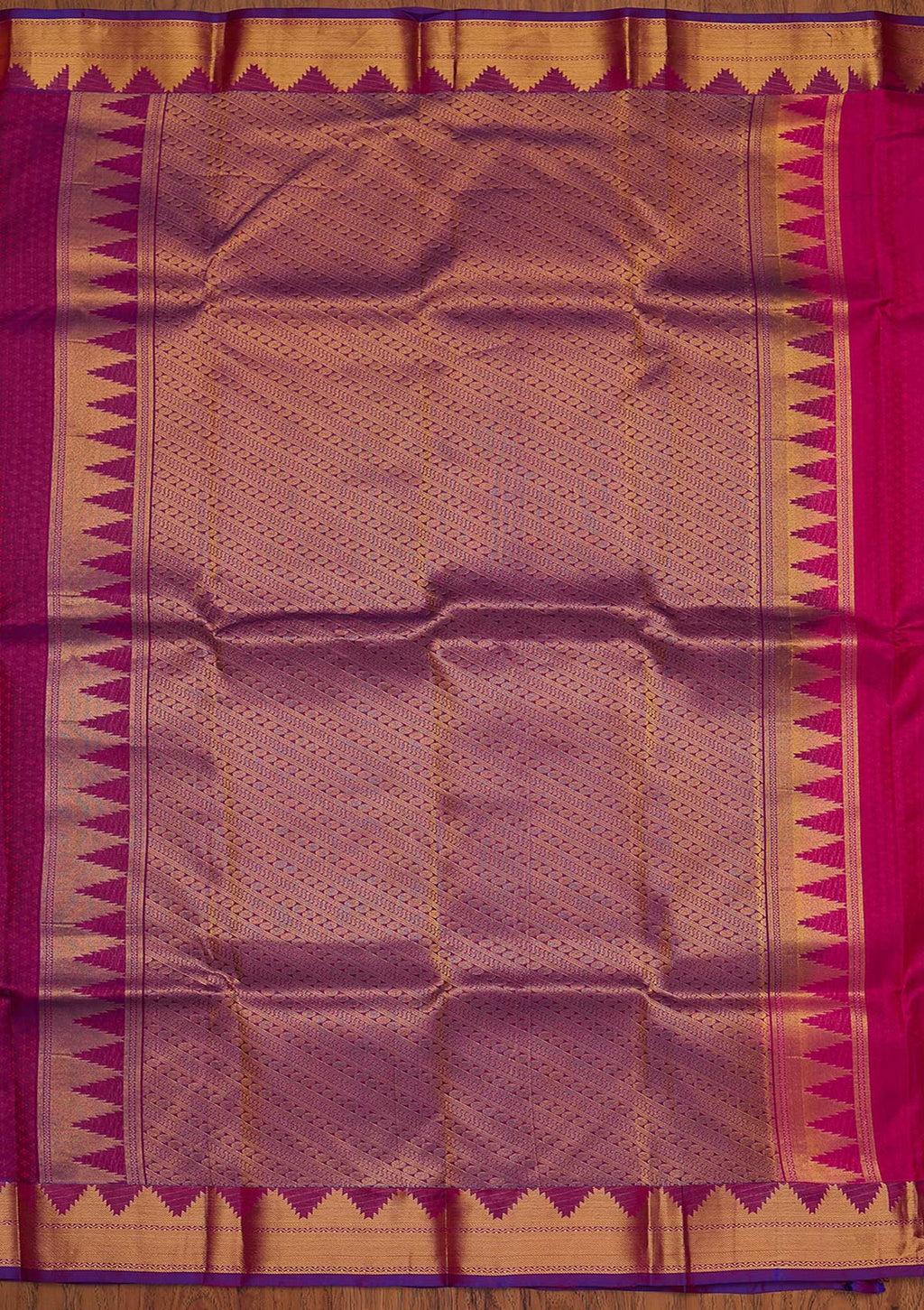 Rani Pink Zariwork Pure Silk Saree