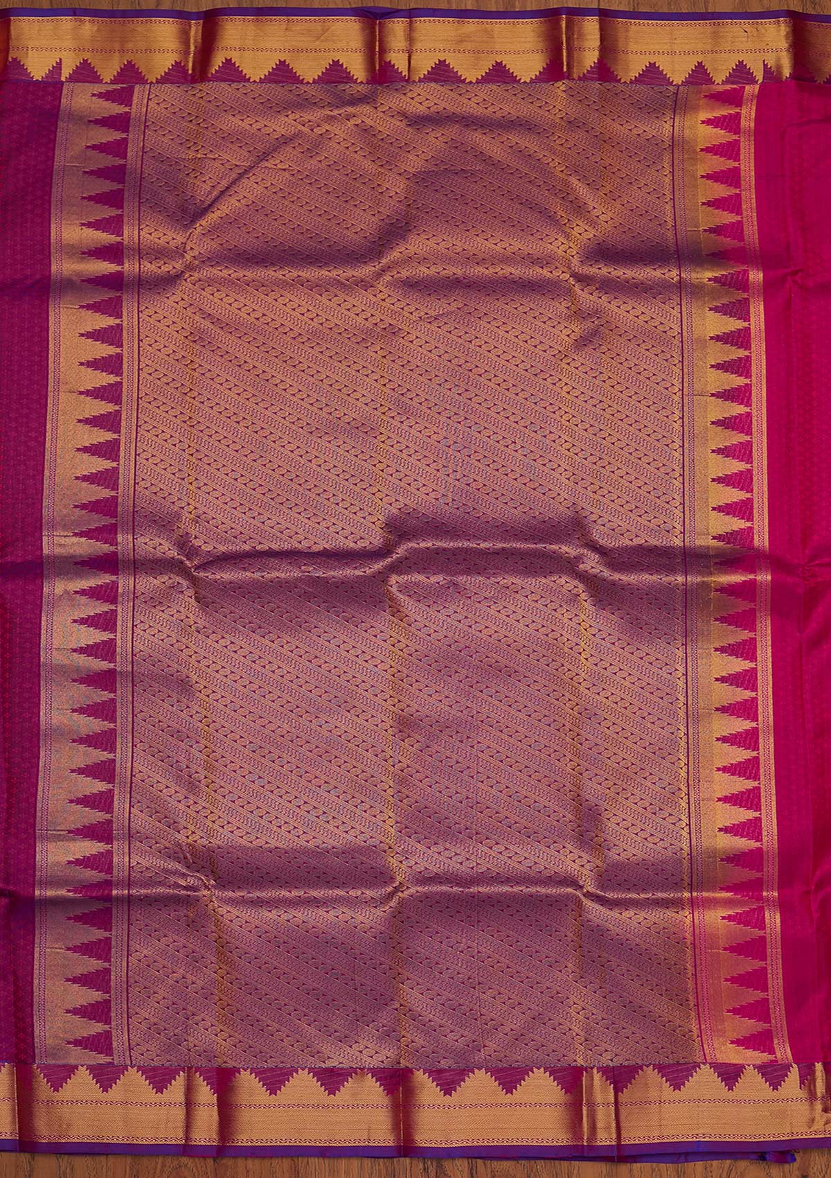 Rani Pink Zariwork Pure Silk Saree