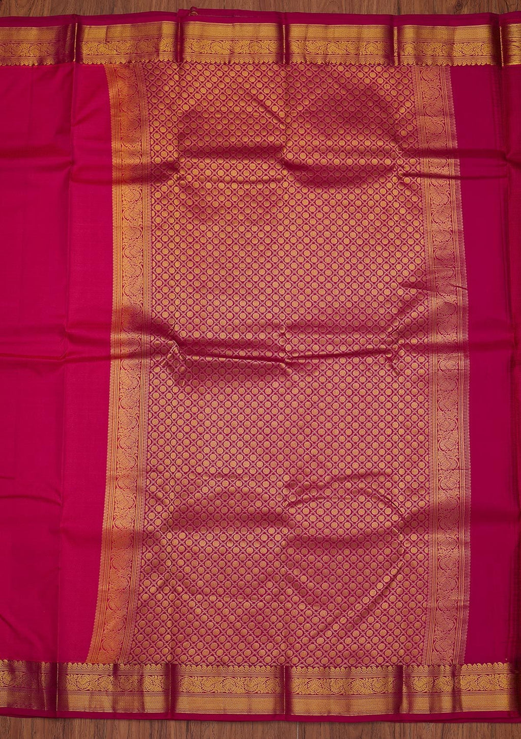 Rani Pink Zariwork Pure Silk Unstitched Saree