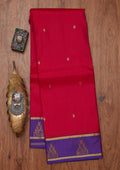 Rani Pink Zariwork Pure Silk Unstitched Saree
