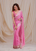 Rani Pink Gotapatti Satin Saree