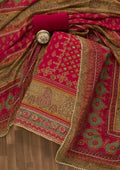 Rani Pink Sequins Crepe Unstitched Salwar Suit