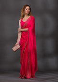 Rani Pink Swarovski Satin Saree