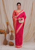 Rani Pink Zariwork Art Silk Saree