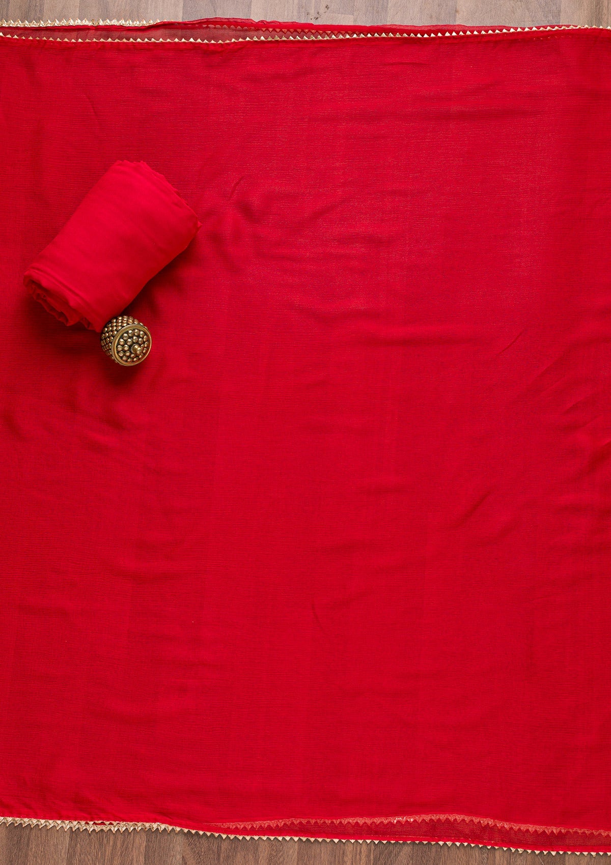 Red Zardosi Bandhini Unstitched Salwar Suit