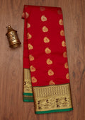 Red Zari Work Banarasi Silk Saree
