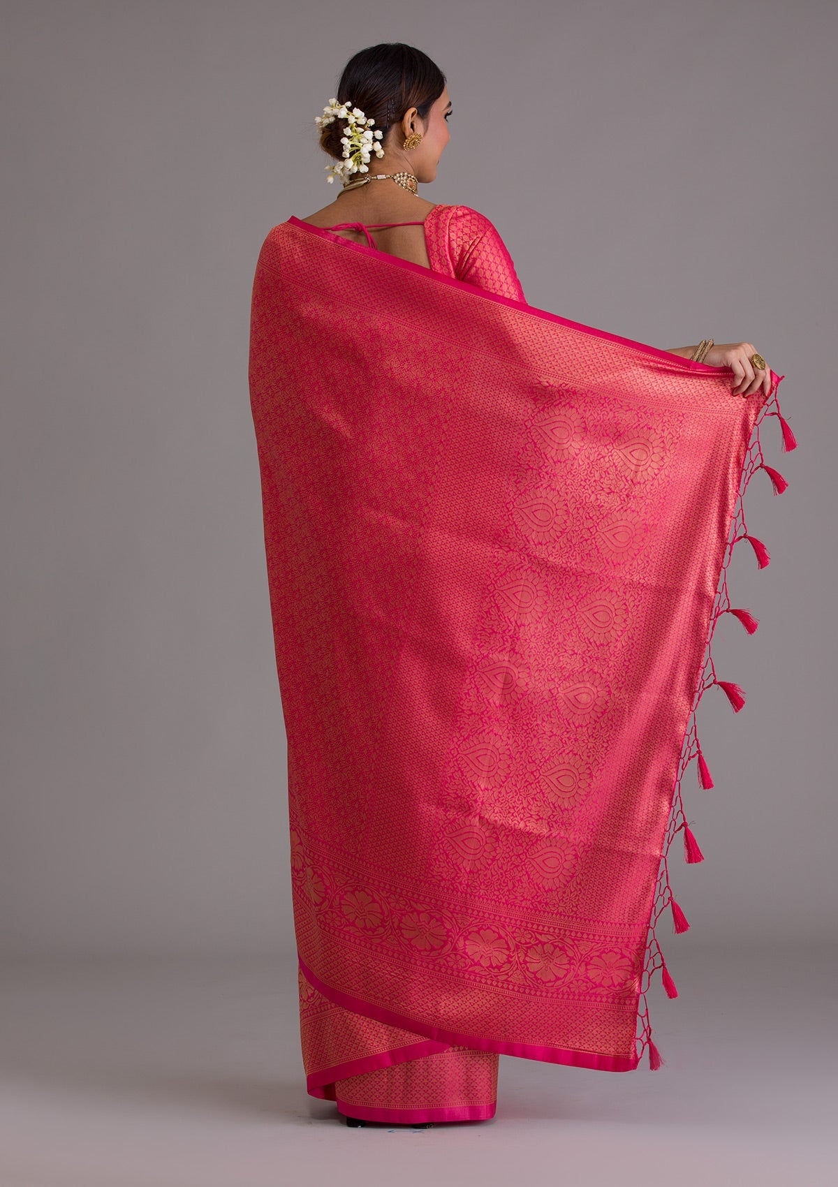 Red Zariwork Soft Silk Saree