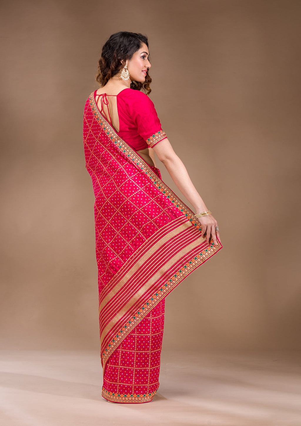 Red Zariwork (Gold) Soft Raw Silk Saree