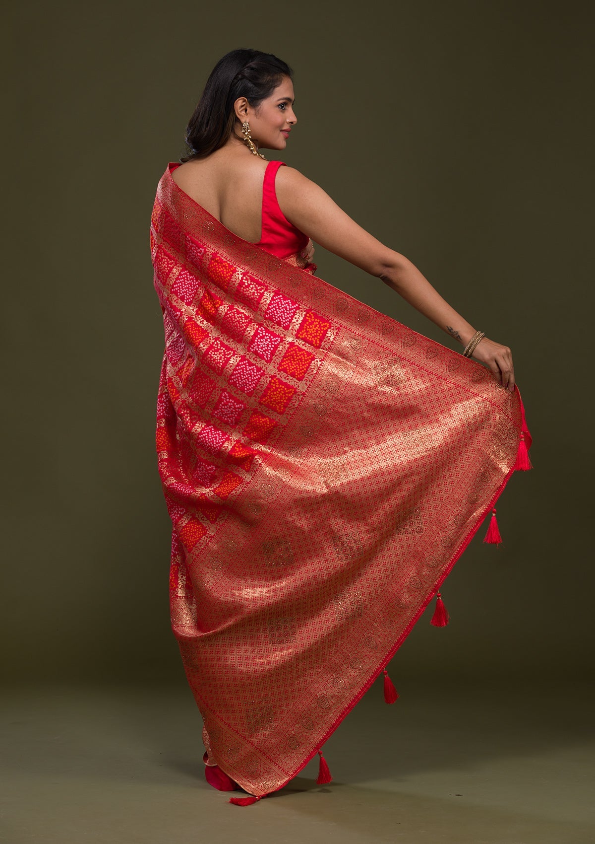 Red Zariwork Banarasi Silk Saree